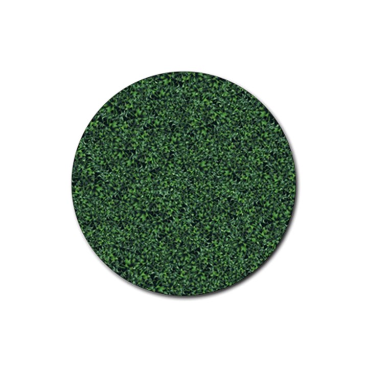 Leafy Elegance Botanical Pattern Rubber Coaster (Round)