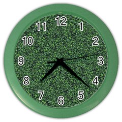 Leafy Elegance Botanical Pattern Color Wall Clock by dflcprintsclothing