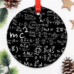 E=mc2 Text Science Albert Einstein Formula Mathematics Physics Ornament (round) by Jancukart