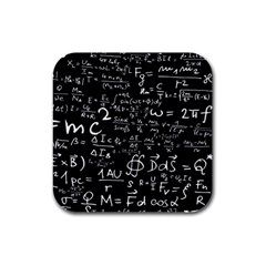 E=mc2 Text Science Albert Einstein Formula Mathematics Physics Rubber Square Coaster (4 Pack) by Jancukart