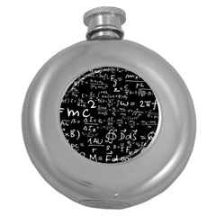 E=mc2 Text Science Albert Einstein Formula Mathematics Physics Round Hip Flask (5 Oz) by Jancukart