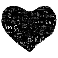 E=mc2 Text Science Albert Einstein Formula Mathematics Physics Large 19  Premium Heart Shape Cushions by Jancukart