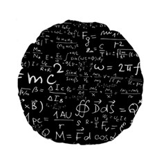 E=mc2 Text Science Albert Einstein Formula Mathematics Physics Standard 15  Premium Flano Round Cushions by Jancukart