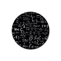 E=mc2 Text Science Albert Einstein Formula Mathematics Physics Rubber Coaster (round) by Jancukart