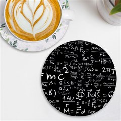 E=mc2 Text Science Albert Einstein Formula Mathematics Physics Uv Print Round Tile Coaster by Jancukart