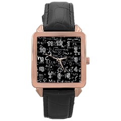 E=mc2 Text Science Albert Einstein Formula Mathematics Physics Rose Gold Leather Watch  by Jancukart