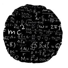 E=mc2 Text Science Albert Einstein Formula Mathematics Physics Large 18  Premium Flano Round Cushions by Jancukart