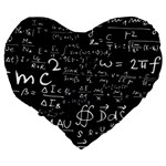 E=mc2 Text Science Albert Einstein Formula Mathematics Physics Large 19  Premium Flano Heart Shape Cushions Back