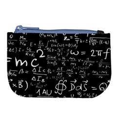 E=mc2 Text Science Albert Einstein Formula Mathematics Physics Large Coin Purse by Jancukart