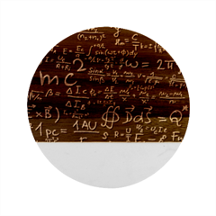 E=mc2 Text Science Albert Einstein Formula Mathematics Physics Marble Wood Coaster (round) by Jancukart