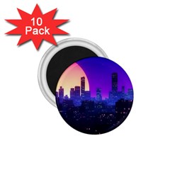 The Sun Night Music The City Background 80s 80 s Synth 1 75  Magnets (10 Pack) 