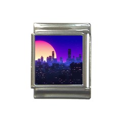 The Sun Night Music The City Background 80s 80 s Synth Italian Charm (13mm) by Jancukart