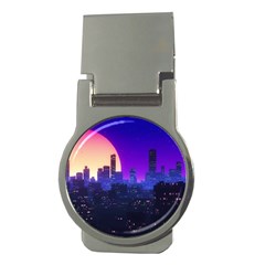 The Sun Night Music The City Background 80s 80 s Synth Money Clips (round) 