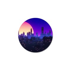 The Sun Night Music The City Background 80s 80 s Synth Golf Ball Marker (4 Pack)