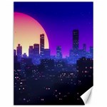 The Sun Night Music The City Background 80s 80 s Synth Canvas 12  x 16  11.86 x15.41  Canvas - 1