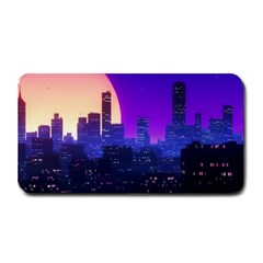 The Sun Night Music The City Background 80s 80 s Synth Medium Bar Mat