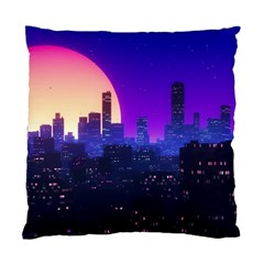 The Sun Night Music The City Background 80s 80 s Synth Standard Cushion Case (two Sides) by Jancukart