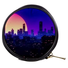 The Sun Night Music The City Background 80s 80 s Synth Mini Makeup Bag