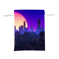 The Sun Night Music The City Background 80s 80 s Synth Lightweight Drawstring Pouch (l)