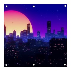 The Sun Night Music The City Background 80s 80 s Synth Banner And Sign 3  X 3 