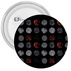 Black And Multicolored Polka Dot Artwork Digital Art 3  Buttons