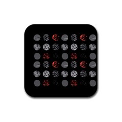 Black And Multicolored Polka Dot Artwork Digital Art Rubber Coaster (square) by Jancukart