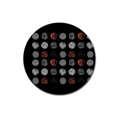 Black And Multicolored Polka Dot Artwork Digital Art Magnet 3  (round) by Jancukart