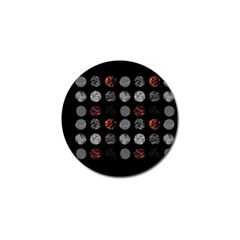 Black And Multicolored Polka Dot Artwork Digital Art Golf Ball Marker