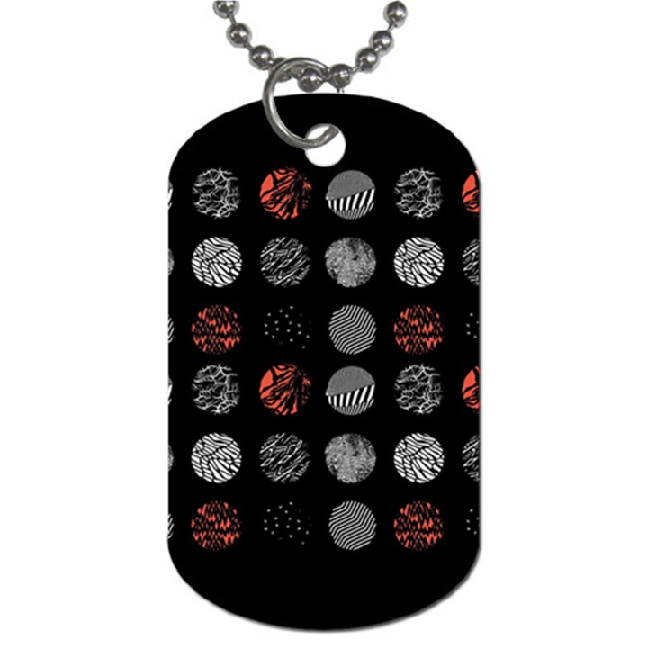 Black And Multicolored Polka Dot Artwork Digital Art Dog Tag (Two Sides)