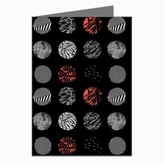 Black And Multicolored Polka Dot Artwork Digital Art Greeting Cards (pkg Of 8)