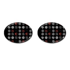 Black And Multicolored Polka Dot Artwork Digital Art Cufflinks (oval)