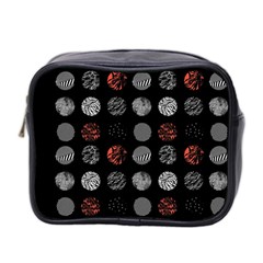 Black And Multicolored Polka Dot Artwork Digital Art Mini Toiletries Bag (two Sides)