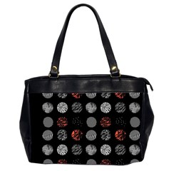 Black And Multicolored Polka Dot Artwork Digital Art Oversize Office Handbag (2 Sides) by Jancukart