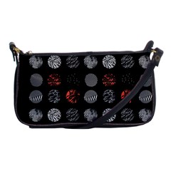 Black And Multicolored Polka Dot Artwork Digital Art Shoulder Clutch Bag