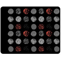 Black And Multicolored Polka Dot Artwork Digital Art One Side Fleece Blanket (medium)