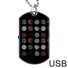 Black And Multicolored Polka Dot Artwork Digital Art Dog Tag Usb Flash (one Side) by Jancukart