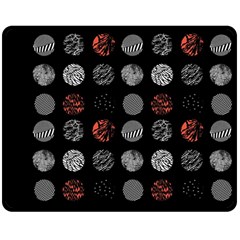 Black And Multicolored Polka Dot Artwork Digital Art Fleece Blanket (medium)