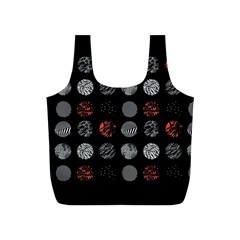 Black And Multicolored Polka Dot Artwork Digital Art Full Print Recycle Bag (s)