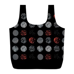 Black And Multicolored Polka Dot Artwork Digital Art Full Print Recycle Bag (l) by Jancukart