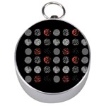 Black And Multicolored Polka Dot Artwork Digital Art Silver Compasses Front