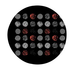 Black And Multicolored Polka Dot Artwork Digital Art Mini Round Pill Box by Jancukart