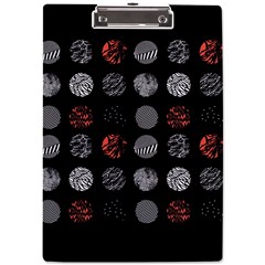 Black And Multicolored Polka Dot Artwork Digital Art A4 Acrylic Clipboard by Jancukart