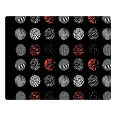 Black And Multicolored Polka Dot Artwork Digital Art One Side Premium Plush Fleece Blanket (large) by Jancukart