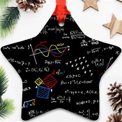 Black Background With Text Overlay Mathematics Formula Board Ornament (star)