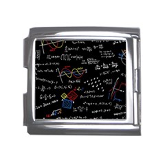 Black Background With Text Overlay Mathematics Formula Board Mega Link Italian Charm (18mm) by Jancukart