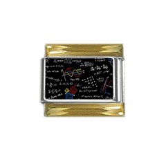 Black Background With Text Overlay Mathematics Formula Board Gold Trim Italian Charm (9mm) by Jancukart