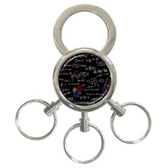 Black Background With Text Overlay Mathematics Formula Board 3-ring Key Chain