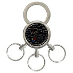 Black Background With Text Overlay Mathematics Formula Board 3-Ring Key Chain Front