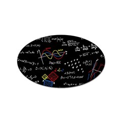 Black Background With Text Overlay Mathematics Formula Board Sticker (oval)