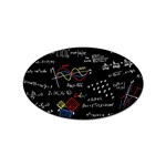 Black Background With Text Overlay Mathematics Formula Board Sticker Oval (10 pack) Front